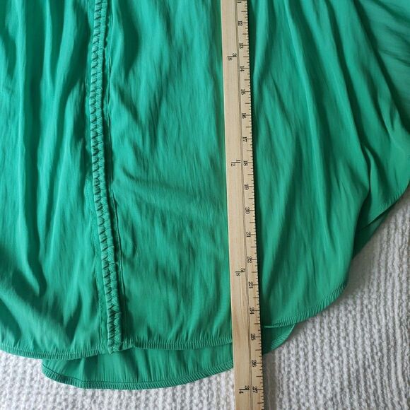 Chicos Braided Detail Top V Neck Dolman Sleeve Blouse Relaxed Green Size 2 US L - Picture 8 of 8